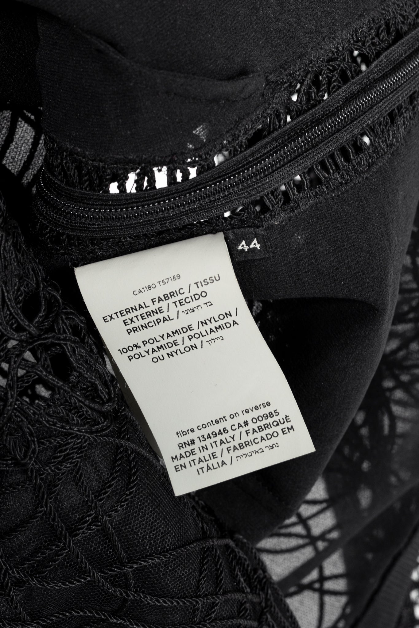 Tom Ford SS14 Black Soutache-Embroidered Long-Sleeve Top