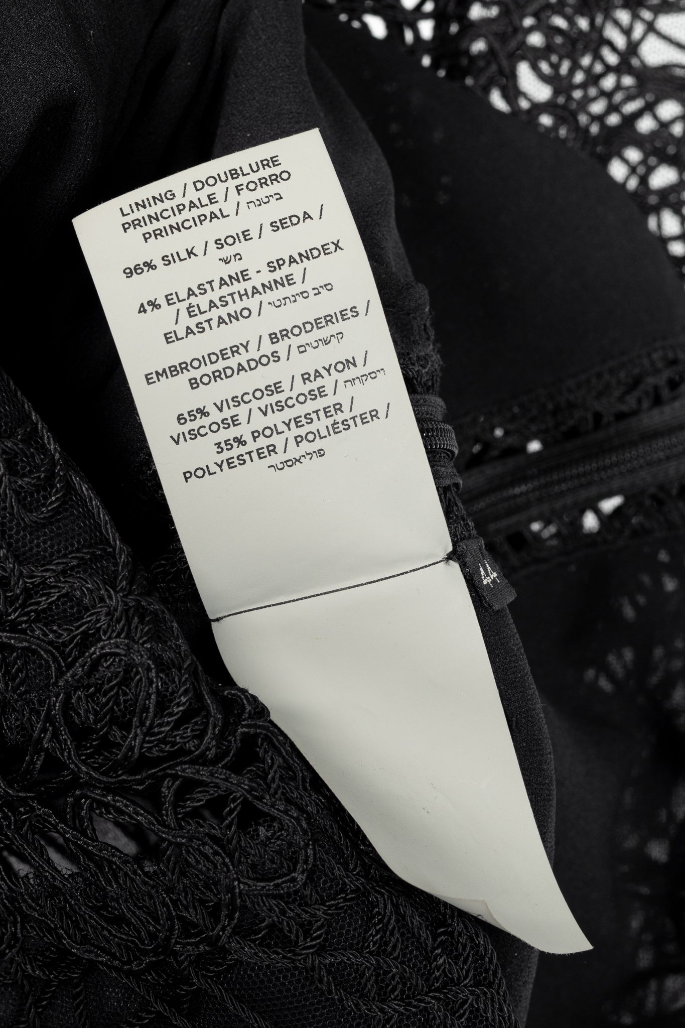 Tom Ford SS14 Black Soutache-Embroidered Long-Sleeve Top