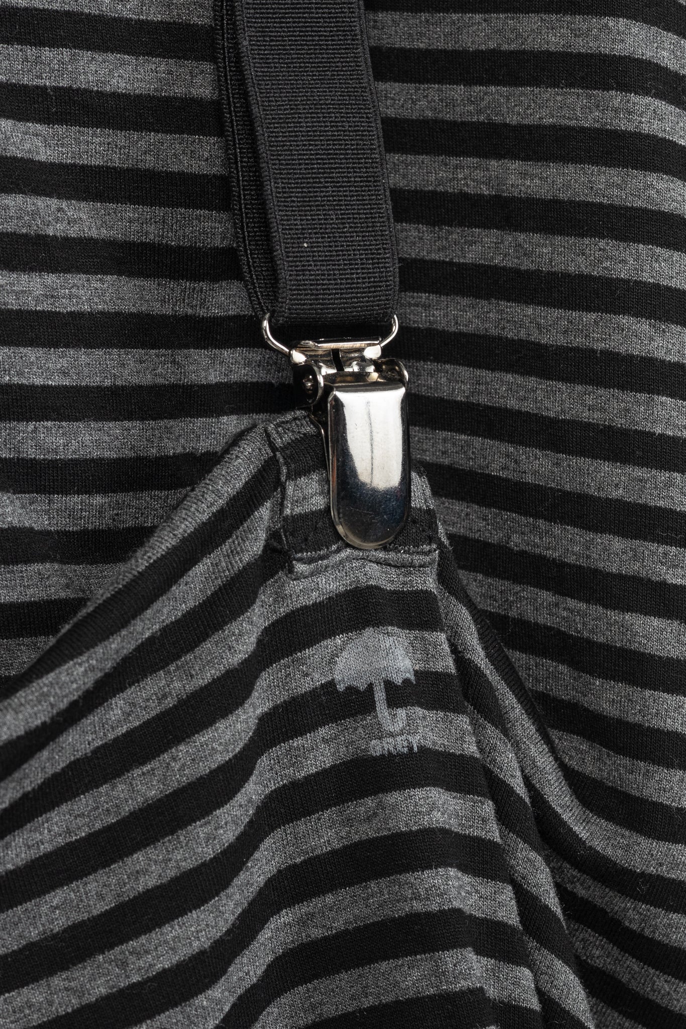 Daniele Alessandrini Grey & Black Striped Jersey Suspender T-Shirt