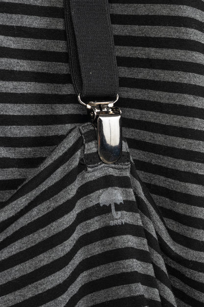 Daniele Alessandrini Grey & Black Striped Jersey Suspender T-Shirt