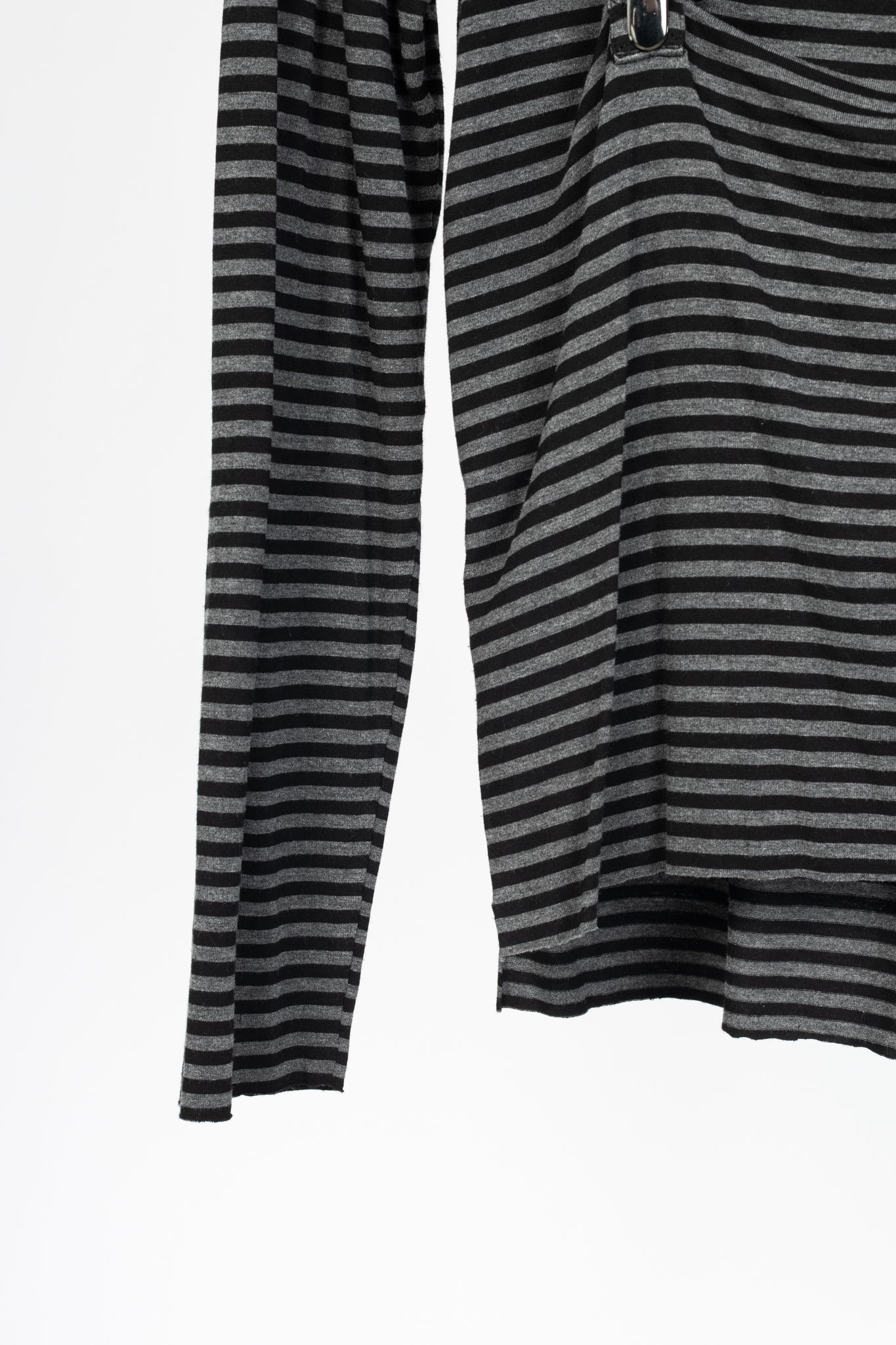 Daniele Alessandrini Grey & Black Striped Jersey Suspender T-Shirt