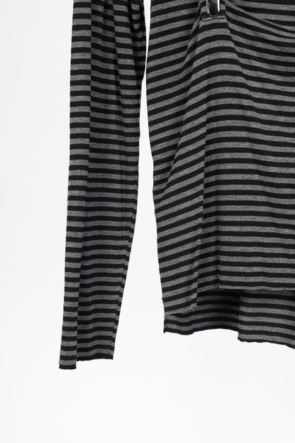 Daniele Alessandrini Grey & Black Striped Jersey Suspender T-Shirt