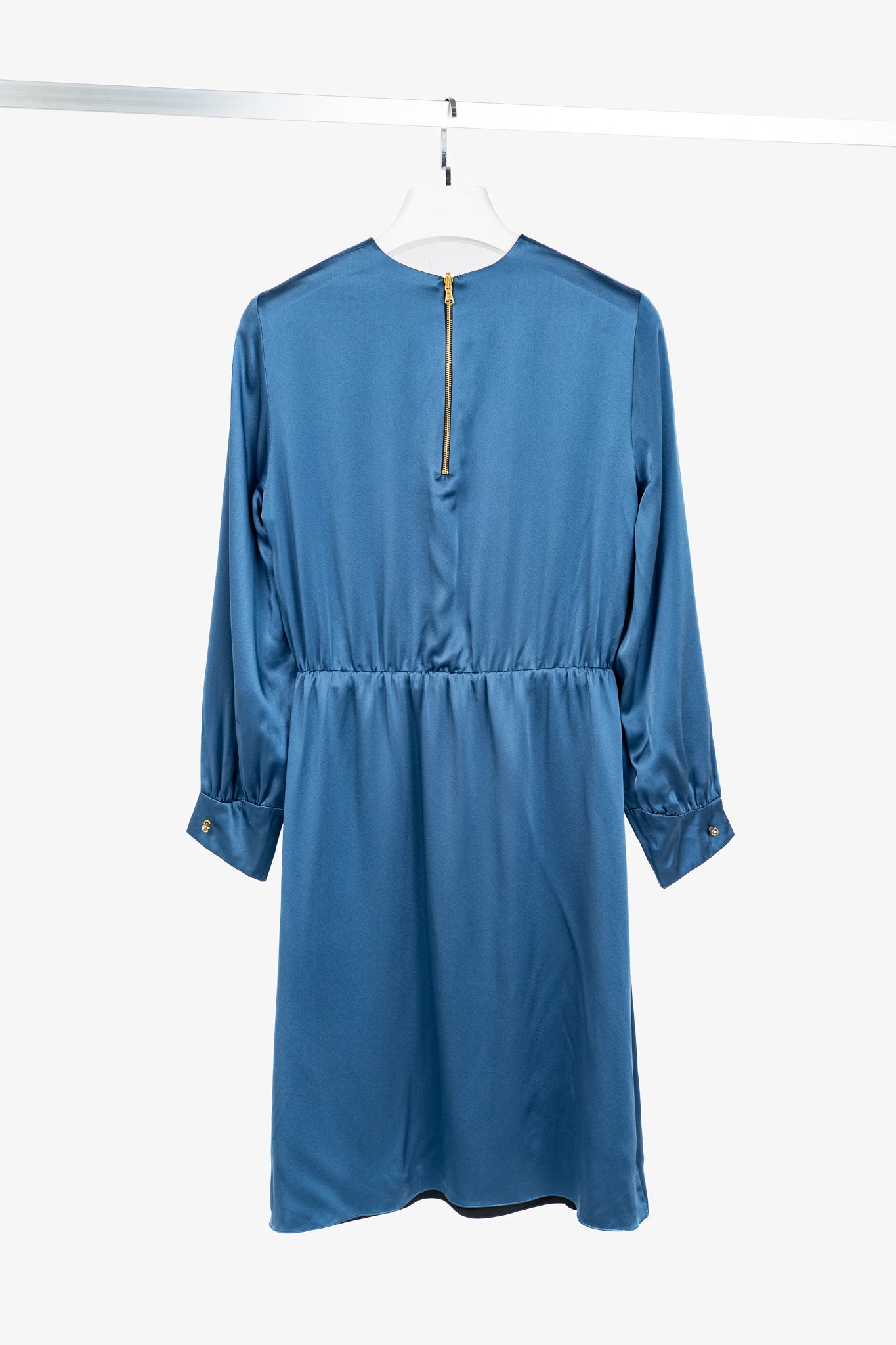 Dassie Reversible Black & Blue Silk Charmeuse Dress