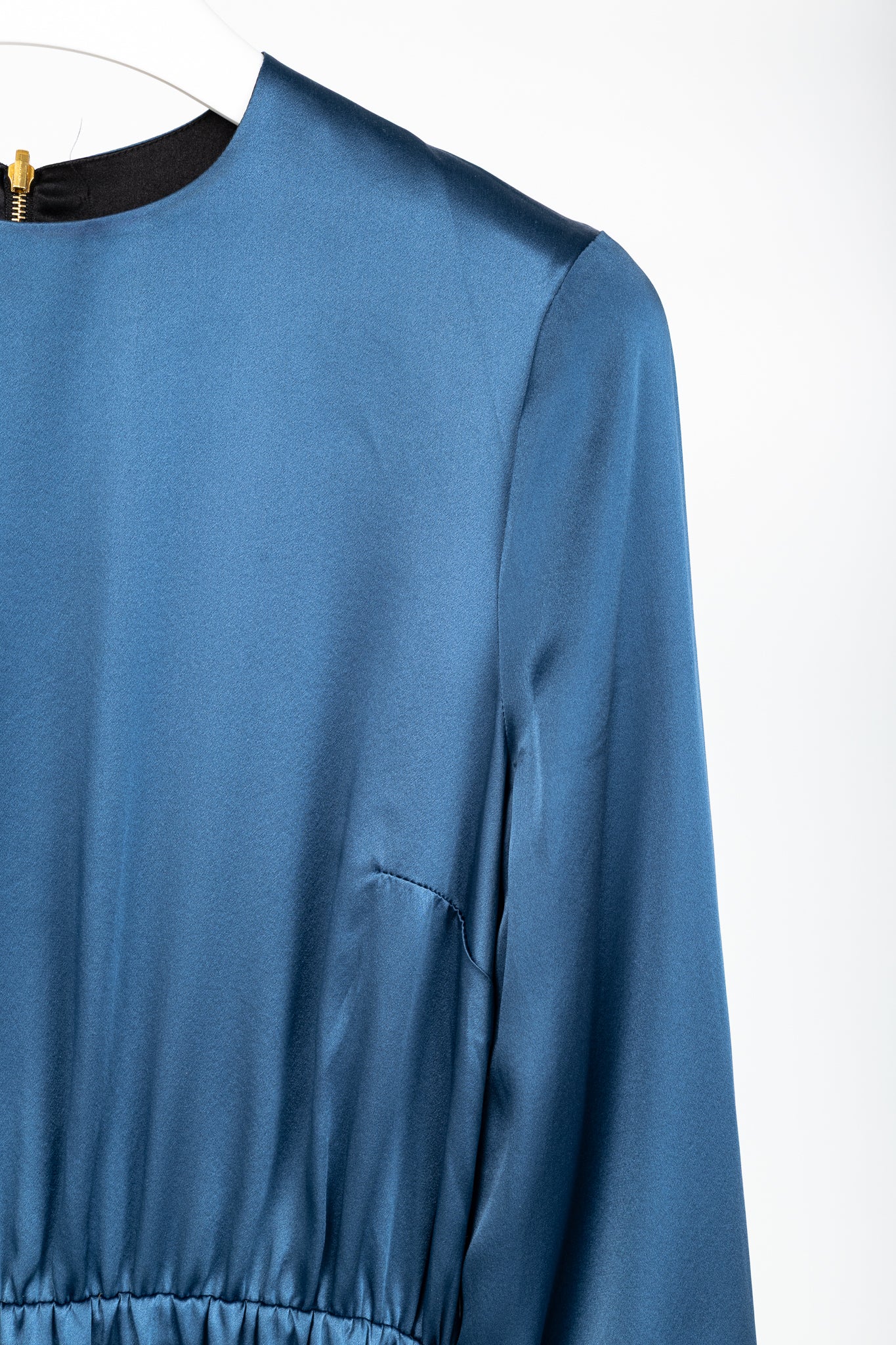 Dassie Reversible Black & Blue Silk Charmeuse Dress