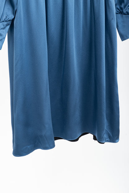 Dassie Reversible Black & Blue Silk Charmeuse Dress
