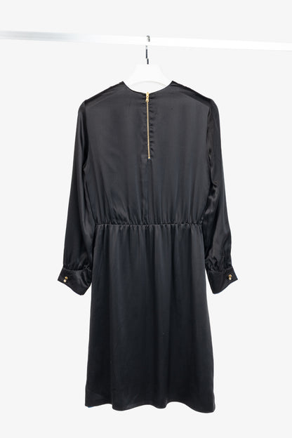 Dassie Reversible Black & Blue Silk Charmeuse Dress