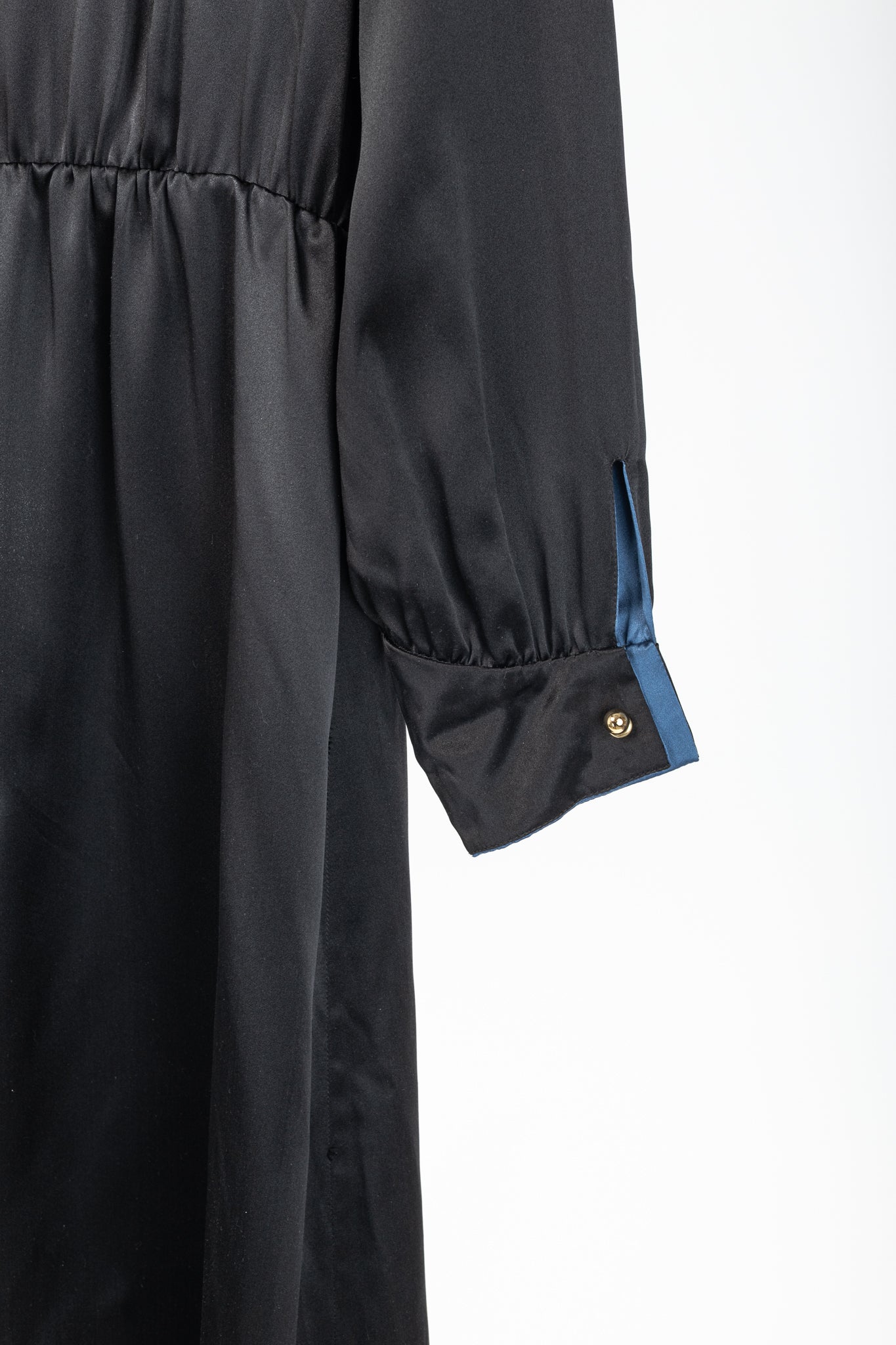 Dassie Reversible Black & Blue Silk Charmeuse Dress
