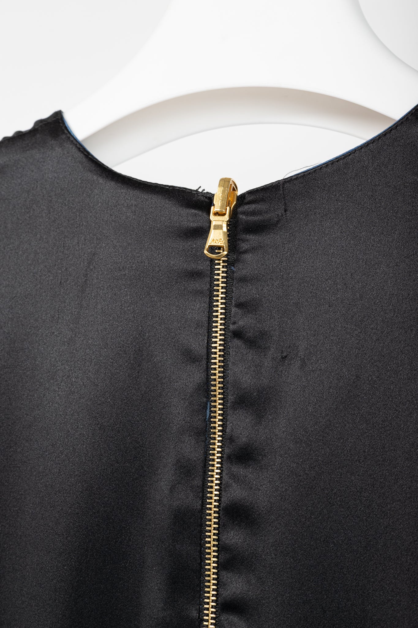 Dassie Reversible Black & Blue Silk Charmeuse Dress