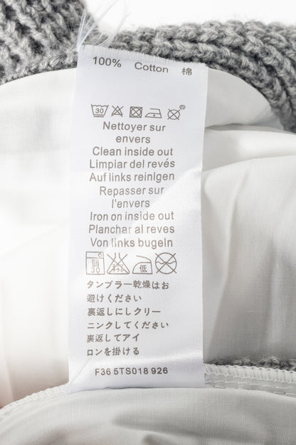 Sacai Grey & White Pleated-Back Sweater Shirt Dress