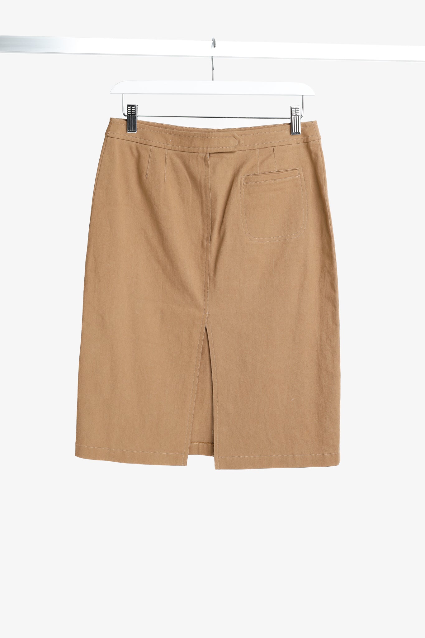 Blumarine Tan Cotton Pencil Skirt