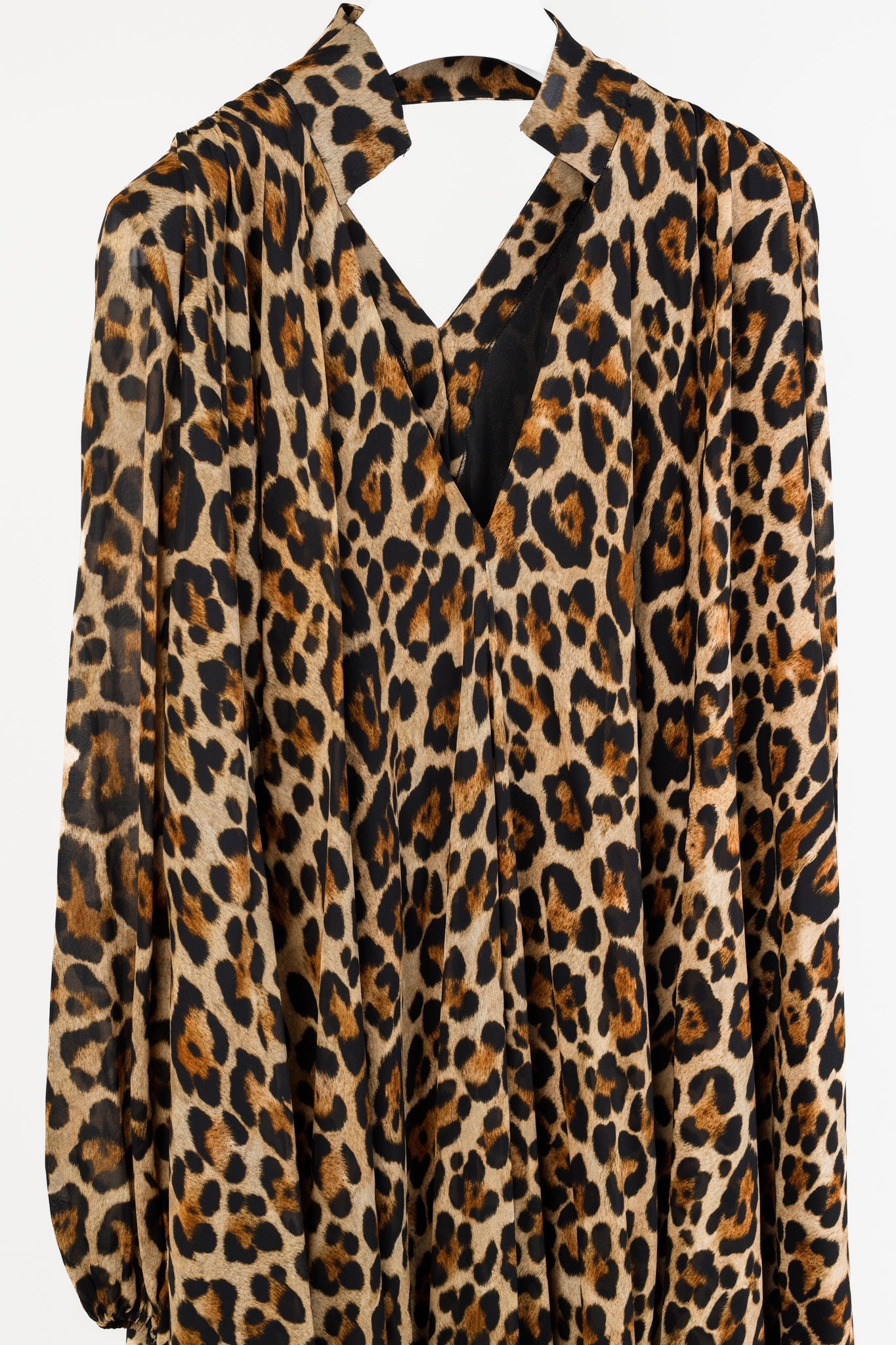 Blumarine PF/21 Leopard-Print Cut-Out Pleated Mini Dress