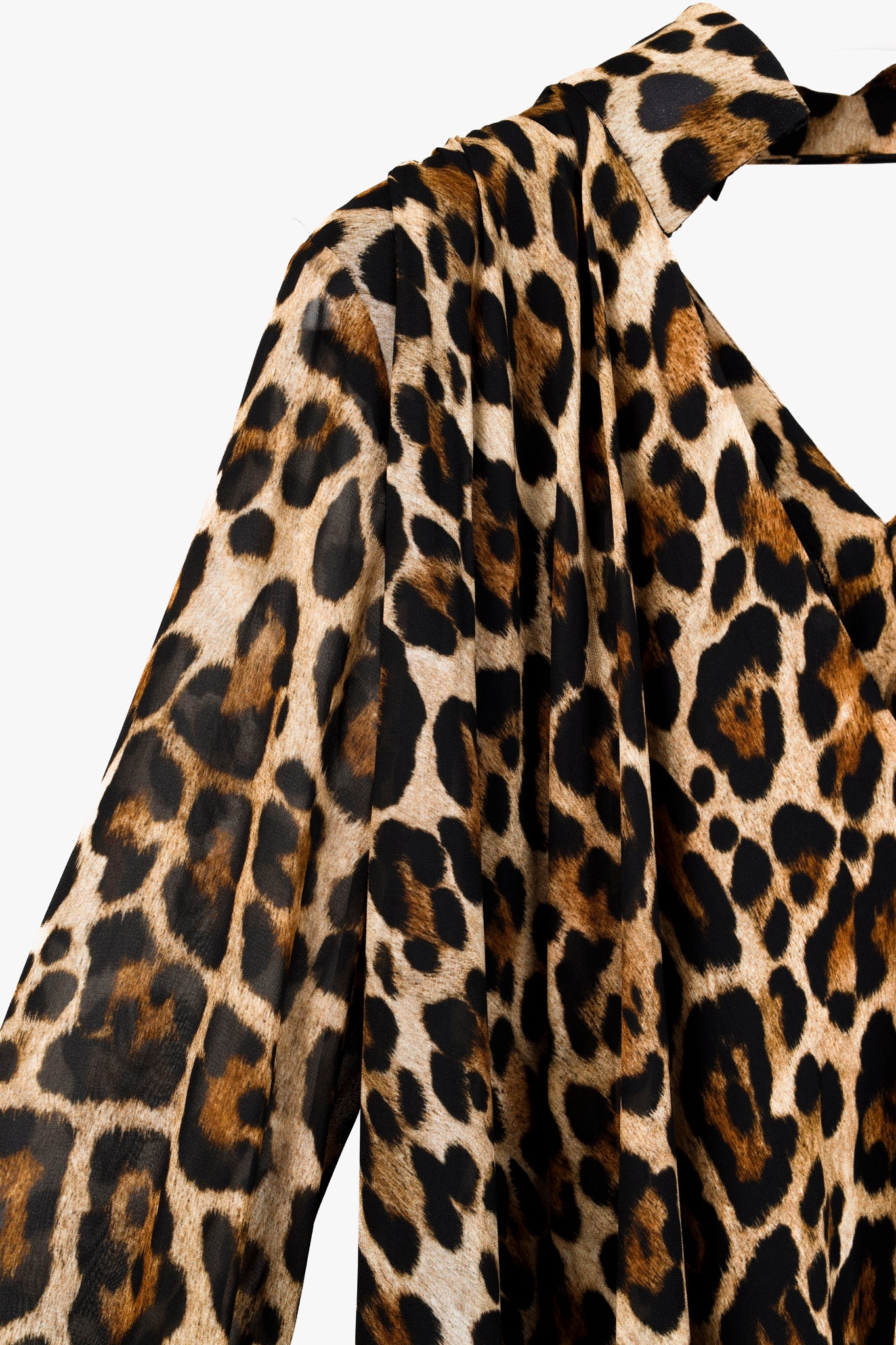 Blumarine PF/21 Leopard-Print Cut-Out Pleated Mini Dress