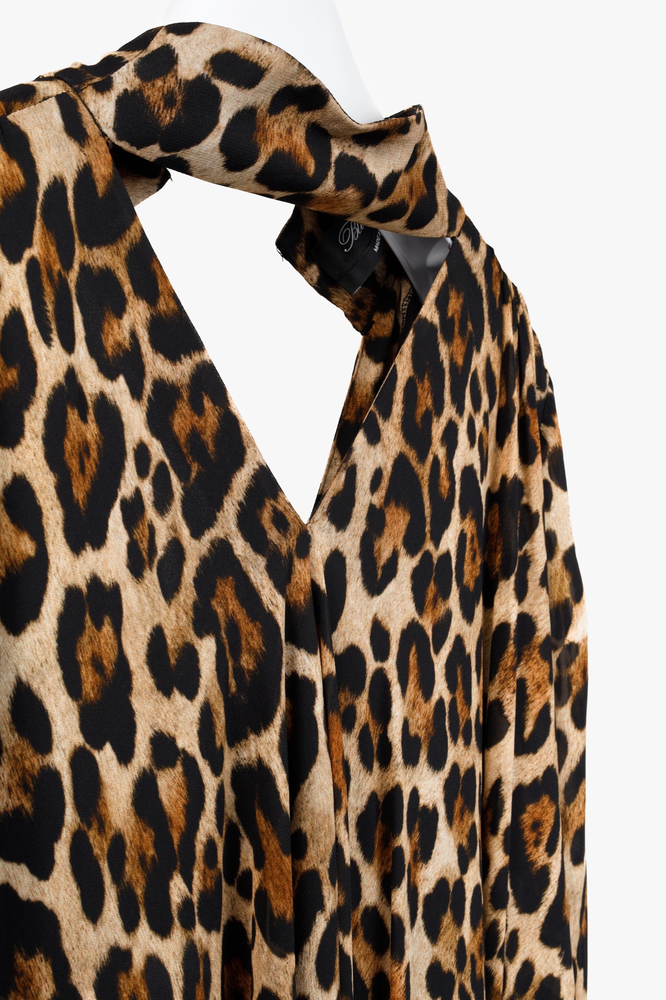 Blumarine PF/21 Leopard-Print Cut-Out Pleated Mini Dress