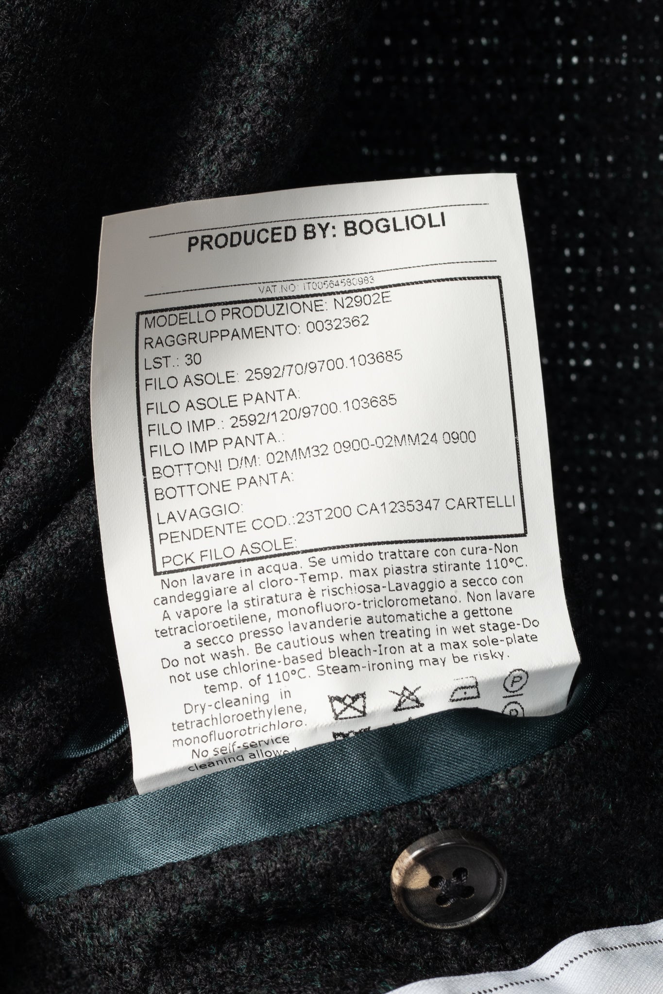 Boglioli Green & Black Plaid Wool-Blend Tweed K-Jacket Blazer