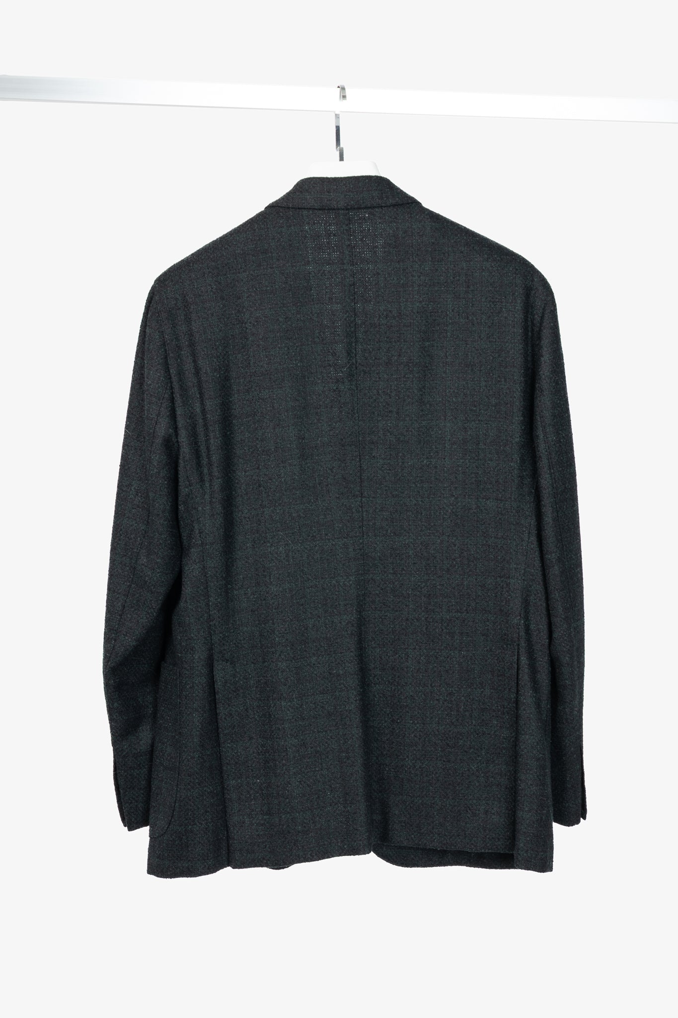 Boglioli Green & Black Plaid Wool-Blend Tweed K-Jacket Blazer