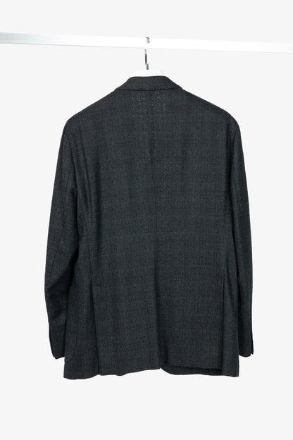 Boglioli Green & Black Plaid Wool-Blend Tweed K-Jacket Blazer