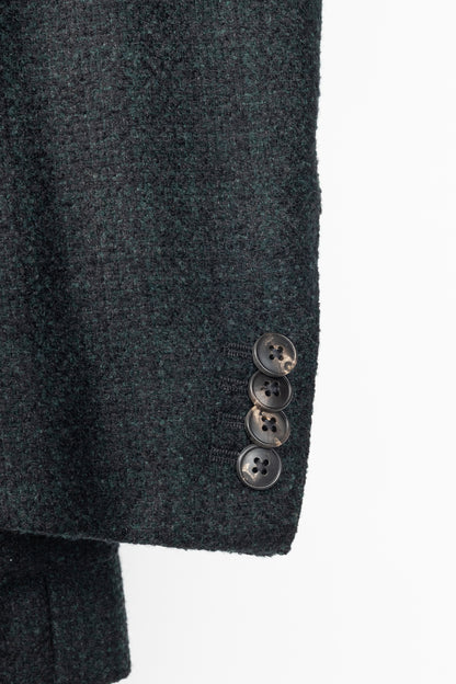 Boglioli Green & Black Plaid Wool-Blend Tweed K-Jacket Blazer