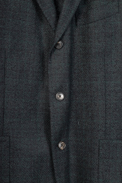 Boglioli Green & Black Plaid Wool-Blend Tweed K-Jacket Blazer