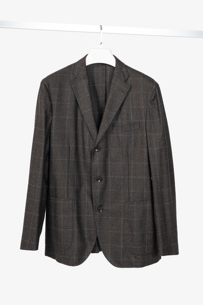 Boglioli Dover Brown Grid Wool-Flannel Blazer