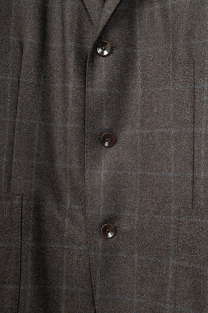 Boglioli Dover Brown Grid Wool-Flannel Blazer