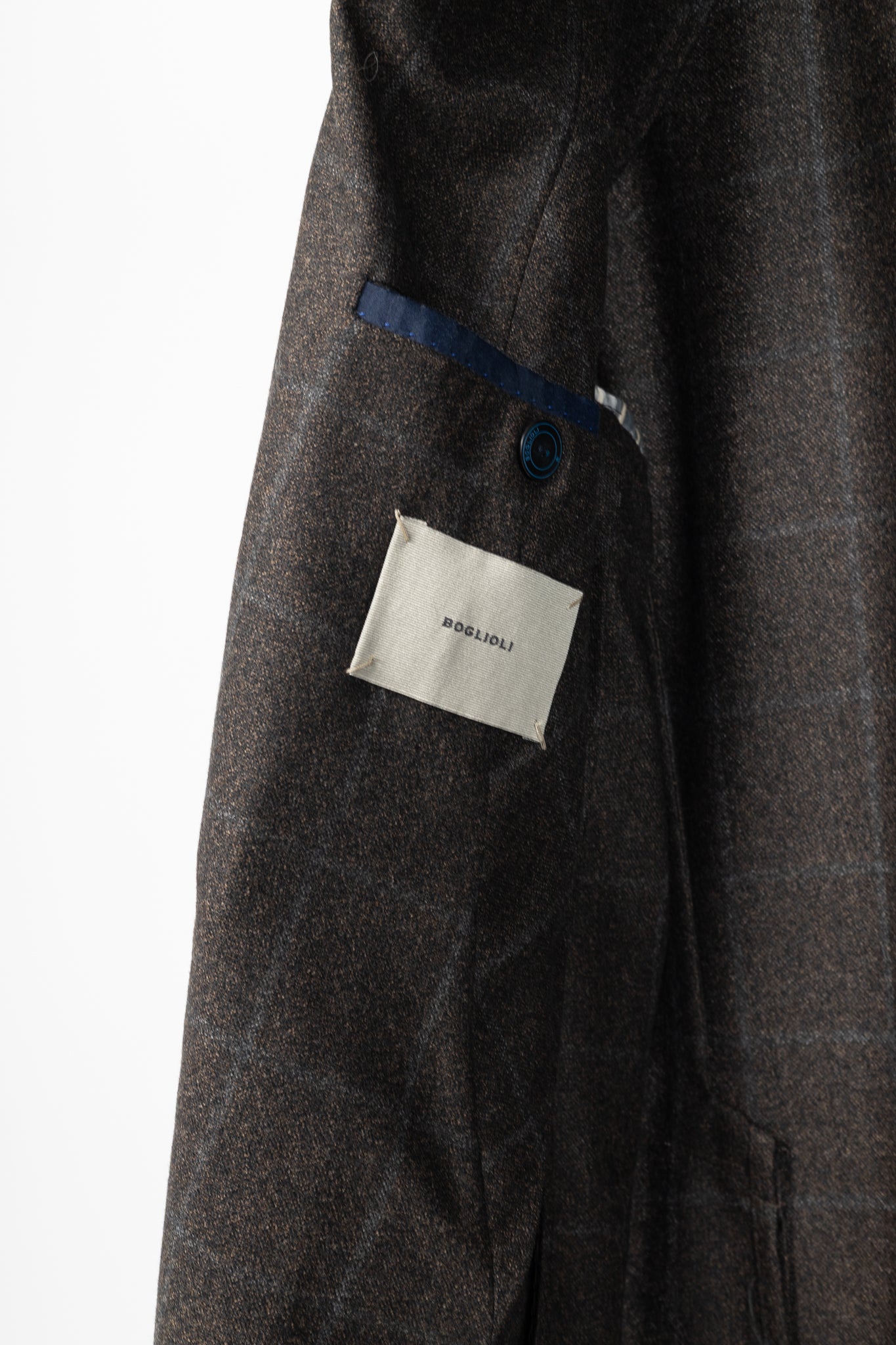 Boglioli Dover Brown Grid Wool-Flannel Blazer