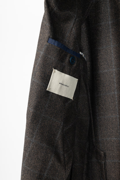 Boglioli Dover Brown Grid Wool-Flannel Blazer
