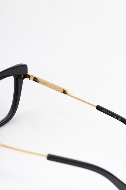 Bottega Veneta BV1266O Black Cat-Eye Gold-Tone Glasses