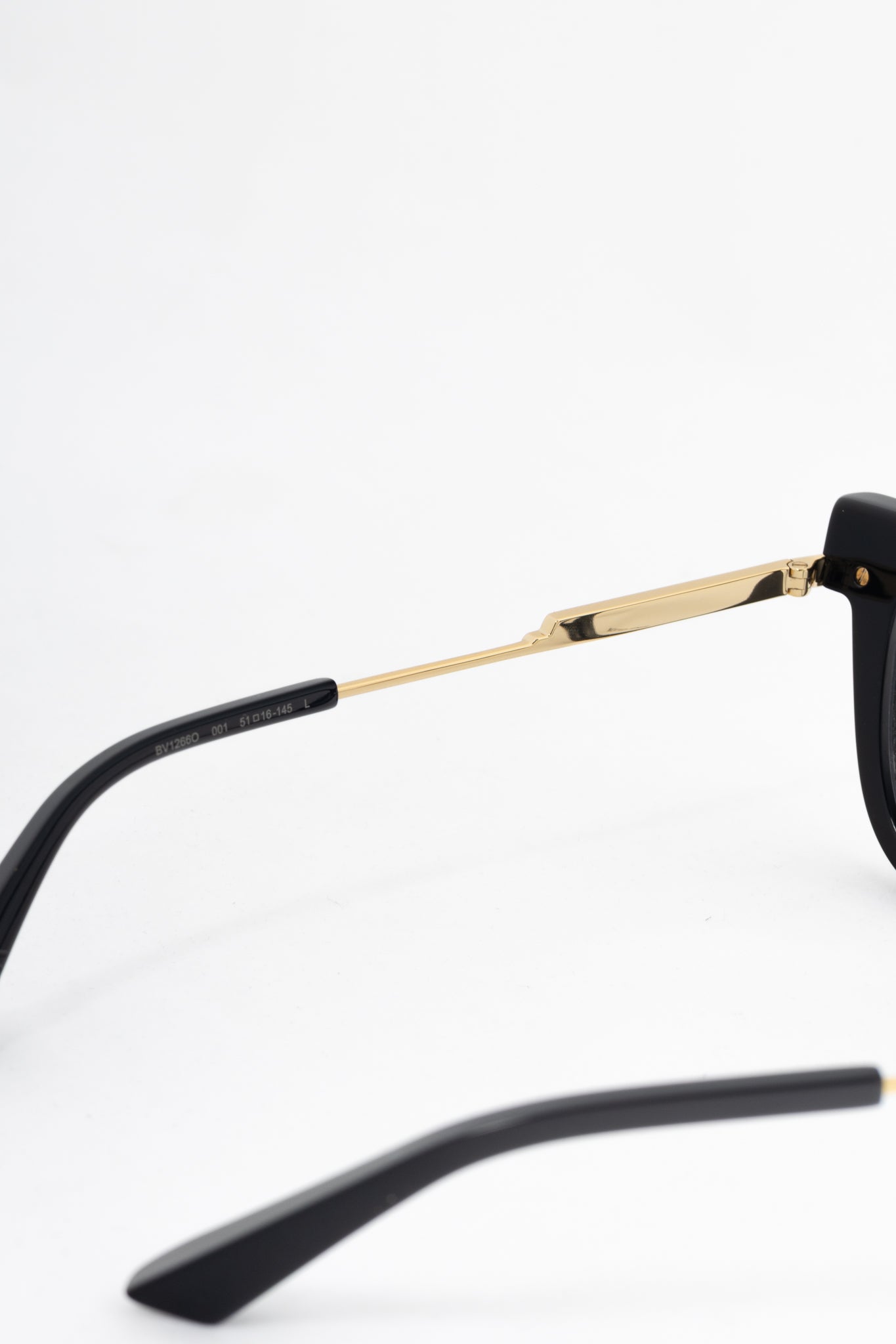 Bottega Veneta BV1266O Black Cat-Eye Gold-Tone Glasses