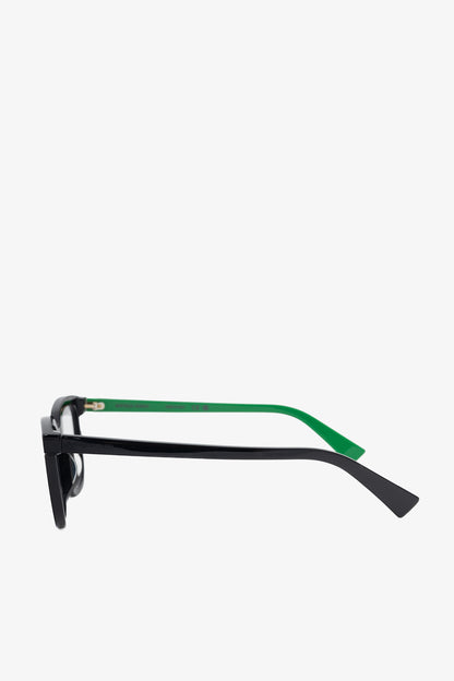 Bottega Veneta BV1229OA Black & Green Acetate Square Glasses
