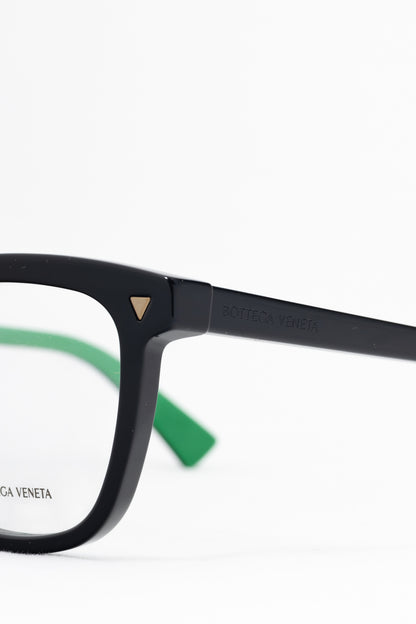 Bottega Veneta BV1229OA Black & Green Acetate Square Glasses