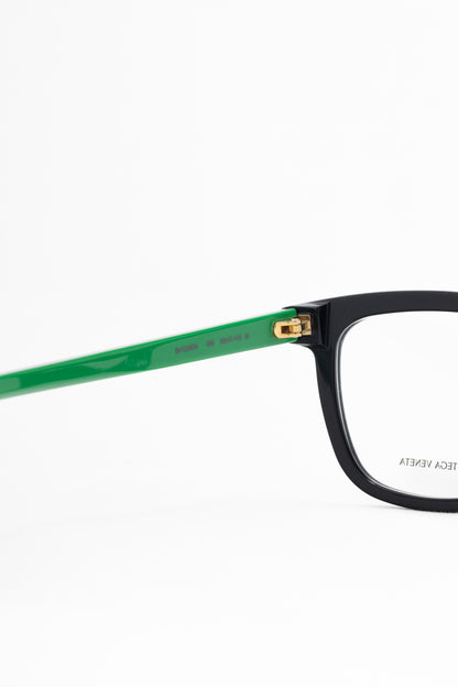 Bottega Veneta BV1229OA Black & Green Acetate Square Glasses