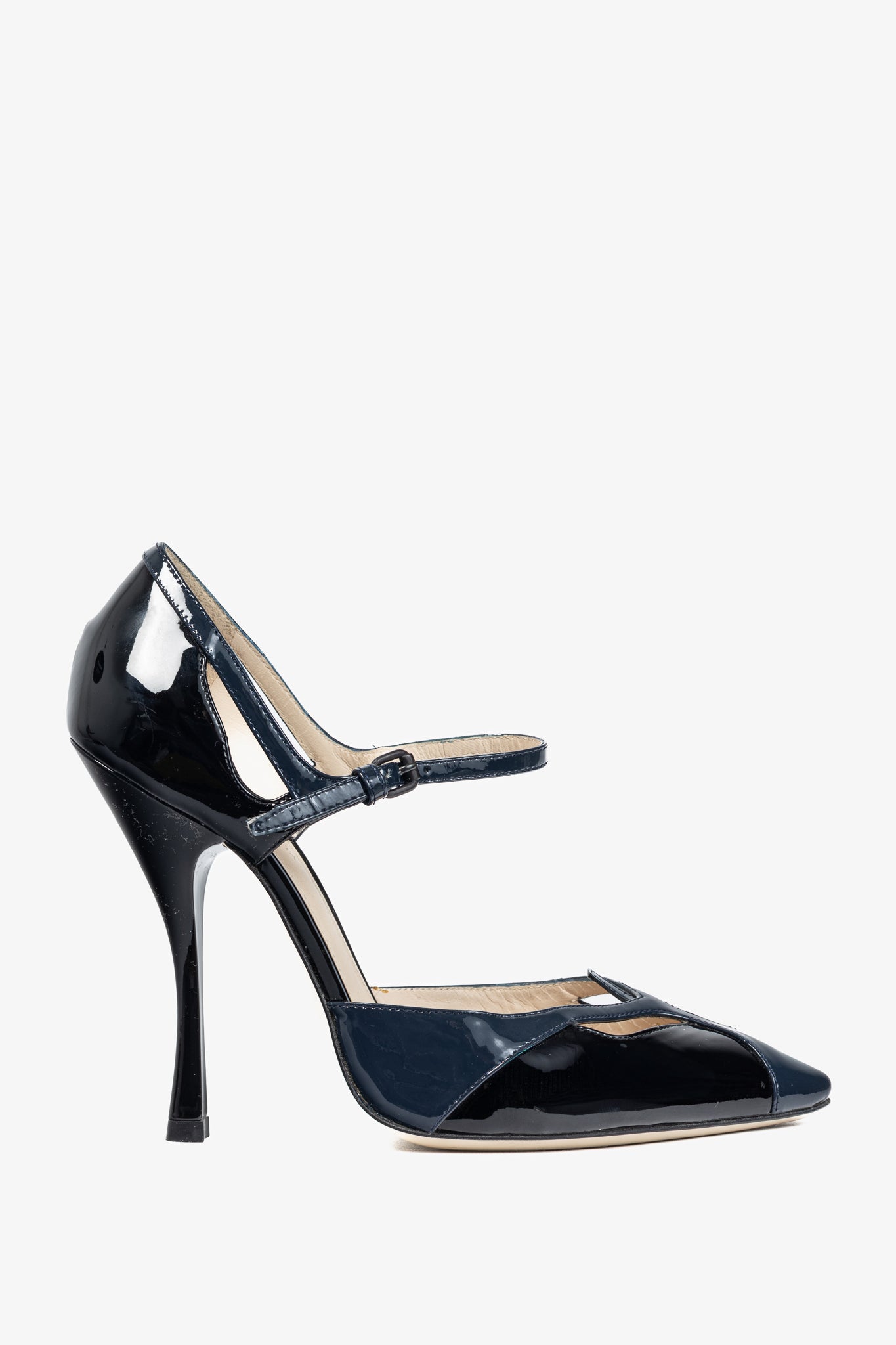 Bottega Veneta AW/12 Runway Vernice Black & Blue Patent-Leather Mary-Jane Heels