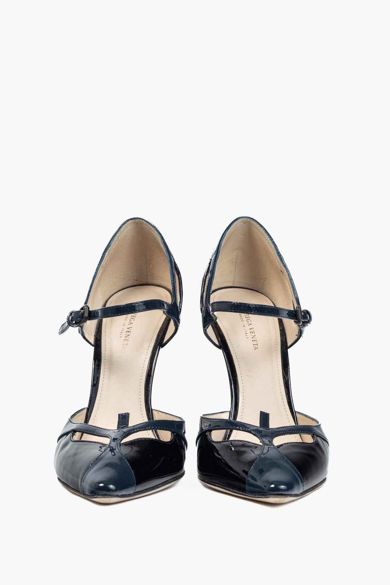 Bottega Veneta AW/12 Runway Vernice Black & Blue Patent-Leather Mary-Jane Heels