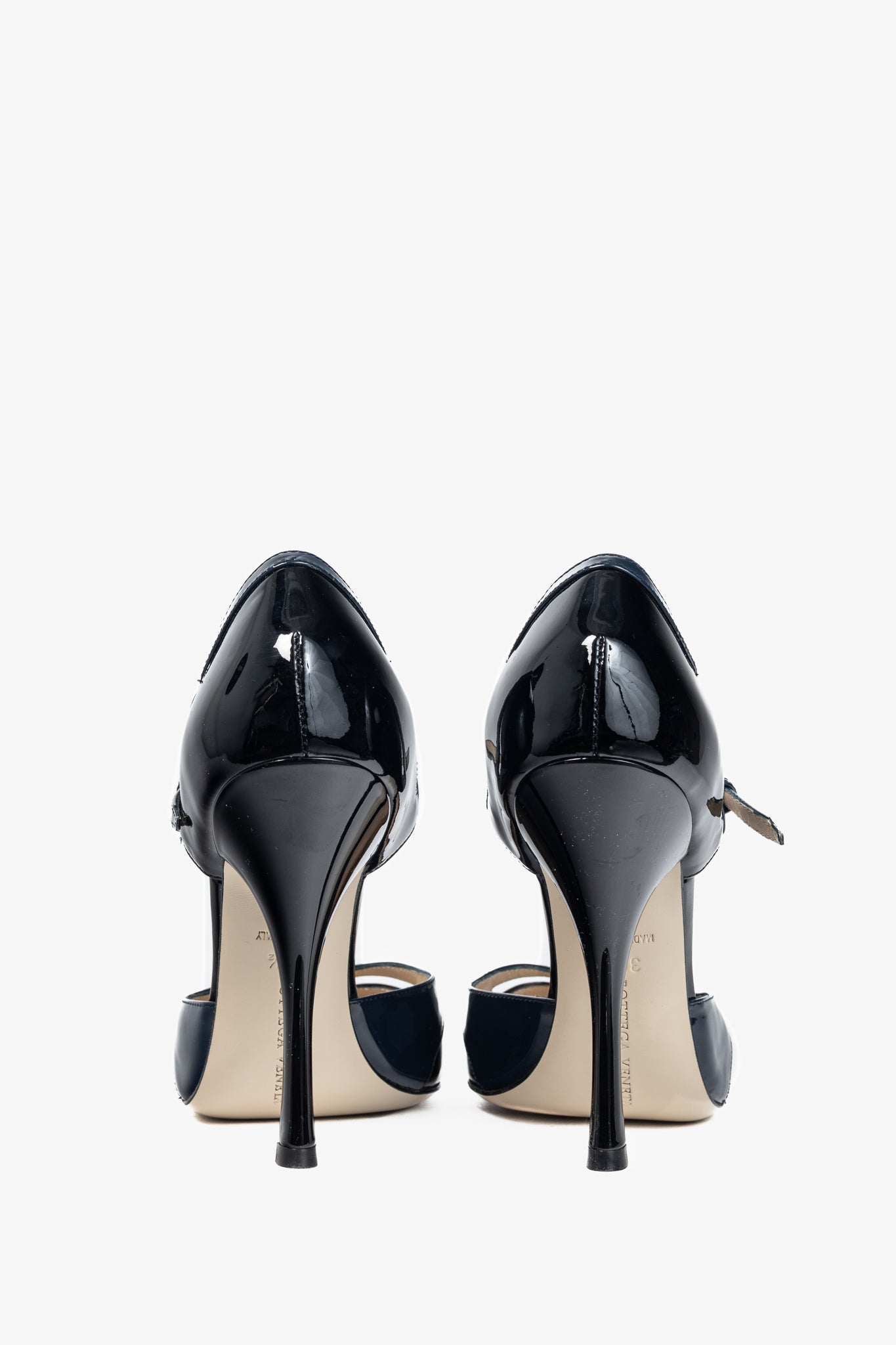 Bottega Veneta AW/12 Runway Vernice Black & Blue Patent-Leather Mary-Jane Heels
