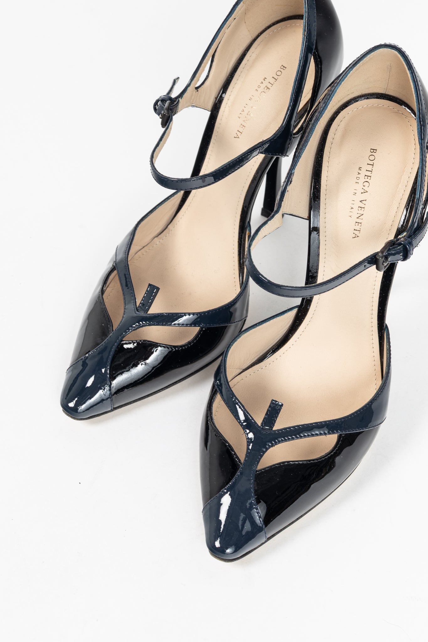 Bottega Veneta AW/12 Runway Vernice Black & Blue Patent-Leather Mary-Jane Heels