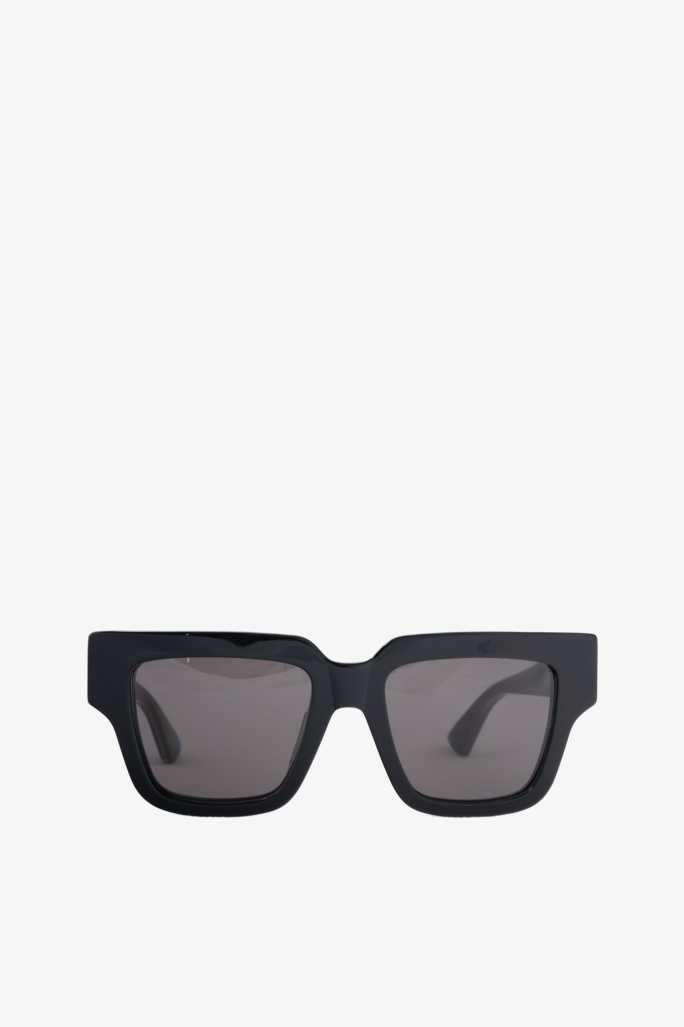 Bottega Veneta BV1276S Black Square Silver-Tone-Arm Sunglasses