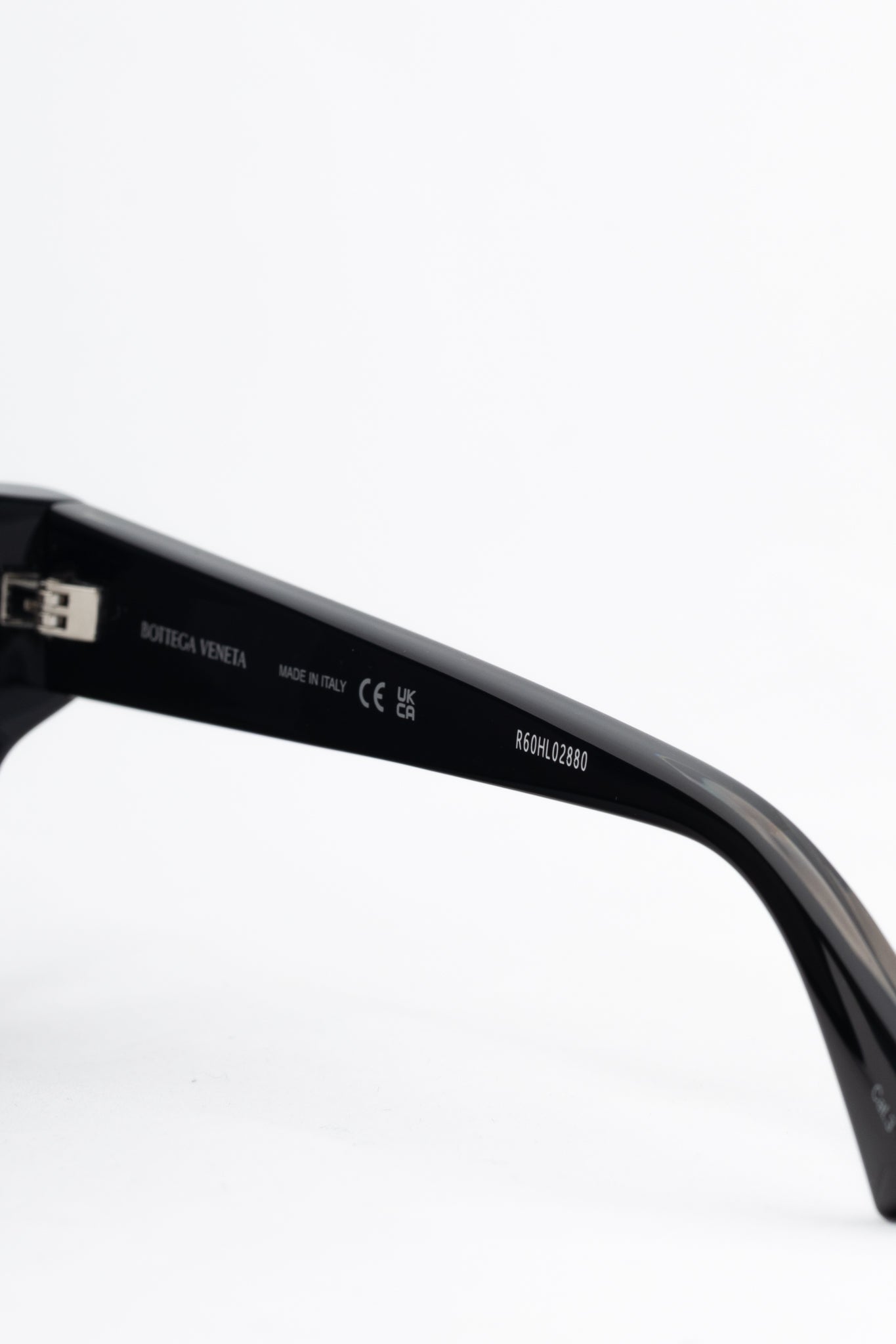 Bottega Veneta BV1276S Black Square Silver-Tone-Arm Sunglasses