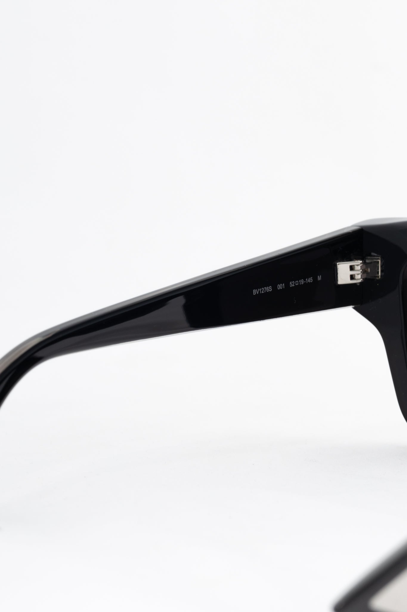 Bottega Veneta BV1276S Black Square Silver-Tone-Arm Sunglasses