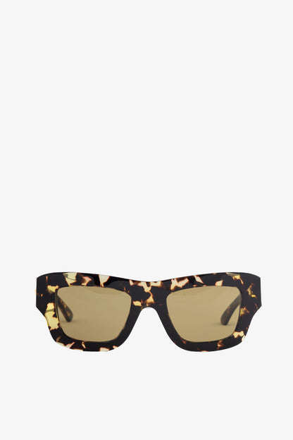 Bottega Veneta BV1357S Havana Tortoiseshell Oversized Square Sunglasses