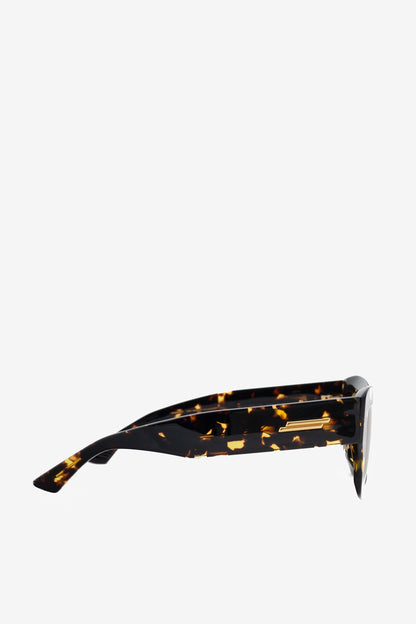 Bottega Veneta BV1357S Havana Tortoiseshell Oversized Square Sunglasses