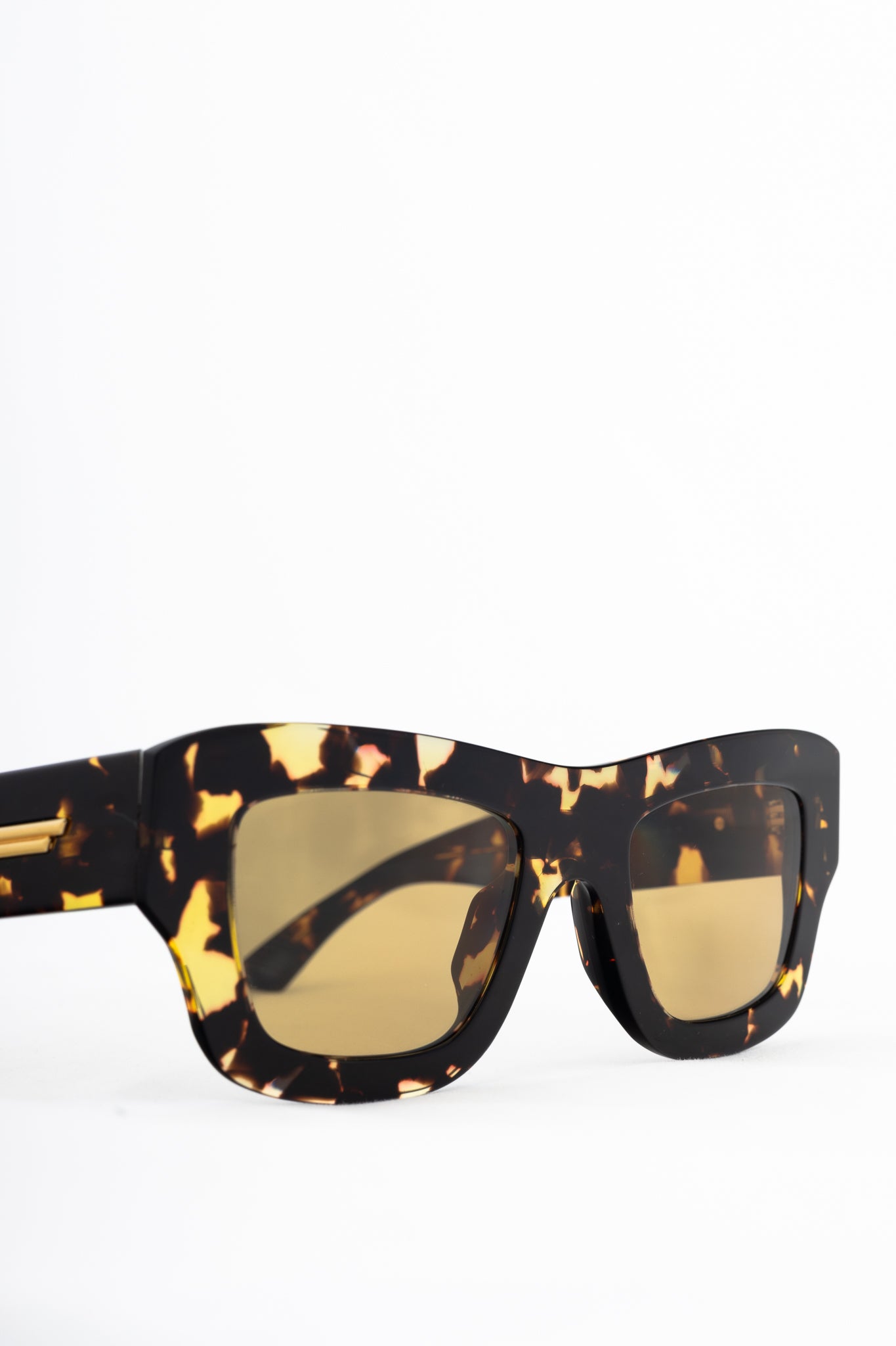Bottega Veneta BV1357S Havana Tortoiseshell Oversized Square Sunglasses