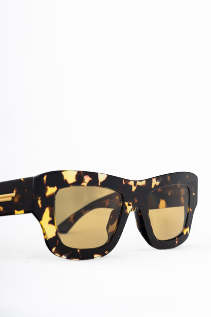 Bottega Veneta BV1357S Havana Tortoiseshell Oversized Square Sunglasses