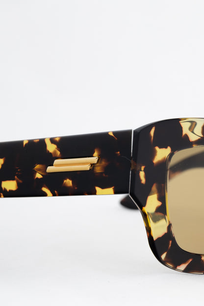 Bottega Veneta BV1357S Havana Tortoiseshell Oversized Square Sunglasses