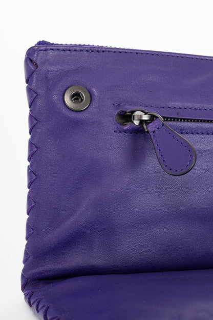 Bottega Veneta Purple Nappa Intrecciato Bifold Clutch