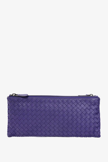 Bottega Veneta Purple Nappa Intrecciato Bifold Clutch