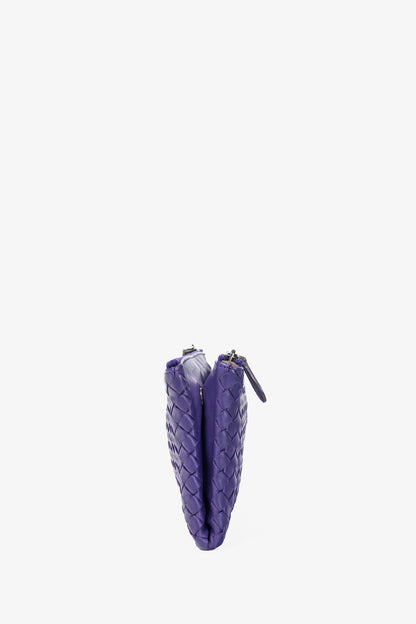 Bottega Veneta Purple Nappa Intrecciato Bifold Clutch