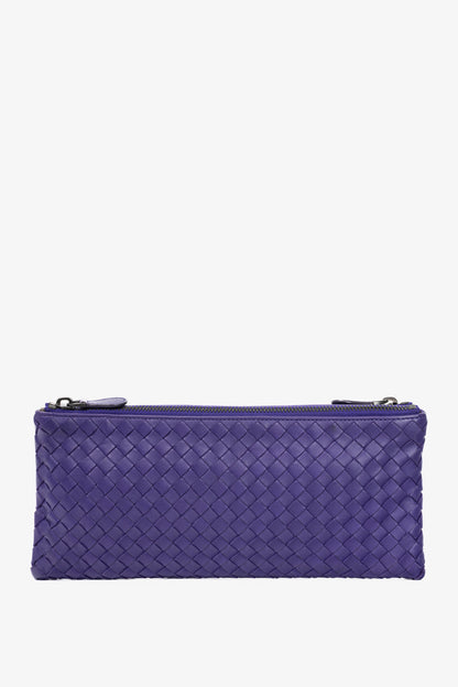 Bottega Veneta Purple Nappa Intrecciato Bifold Clutch