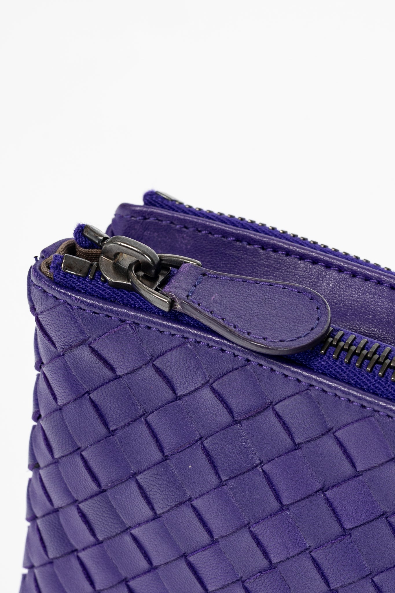 Bottega Veneta Purple Nappa Intrecciato Bifold Clutch