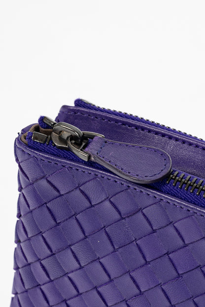 Bottega Veneta Purple Nappa Intrecciato Bifold Clutch