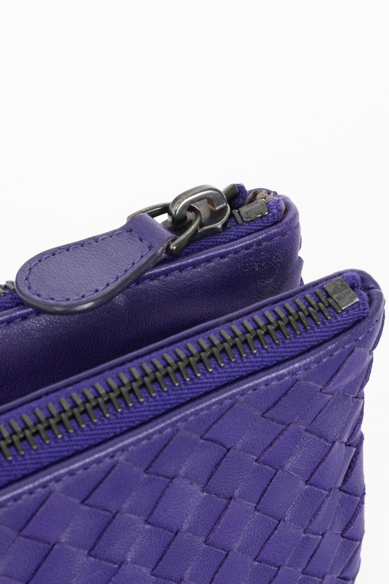 Bottega Veneta Purple Nappa Intrecciato Bifold Clutch